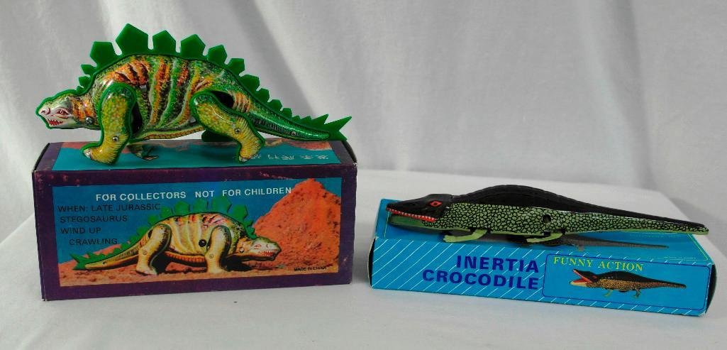 Jurassic Stegosaurus & Inertia Crocodile Tin Litho Toys (1 of 5)