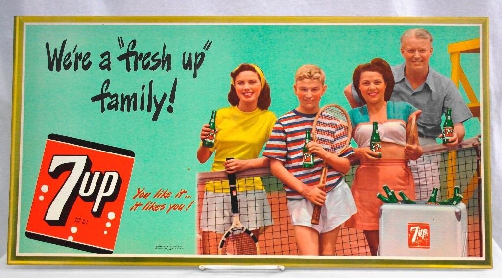 7-Up Trolley Sign Featuring Tennis-Playing Family (1 of 4)