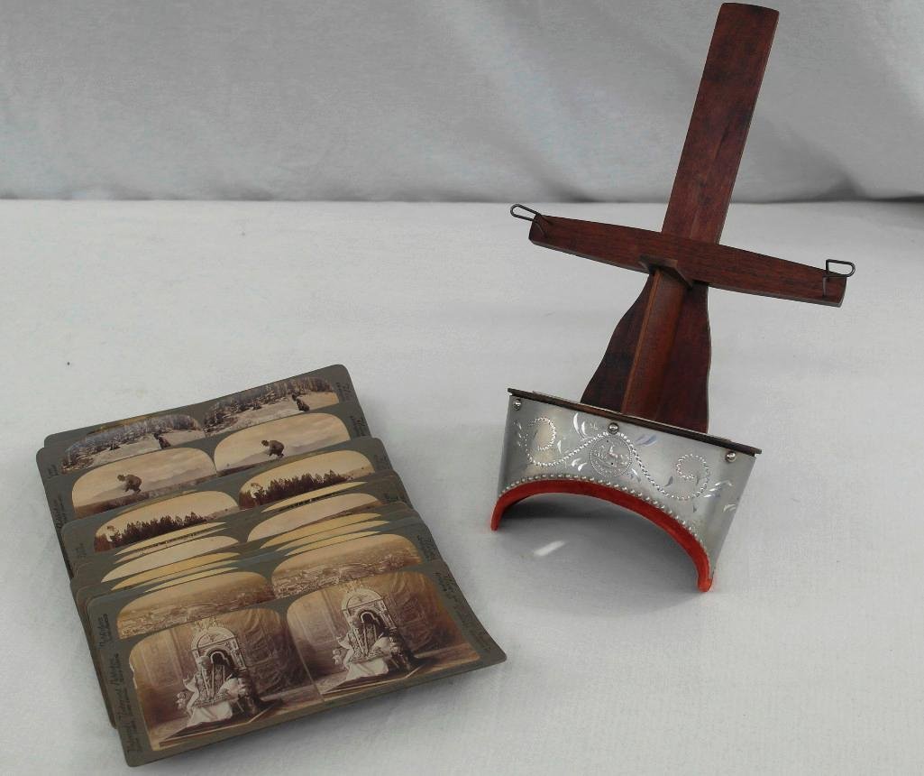 Antique Stereoscope 3D Card Viewer with 20 Cards (1 of 7)