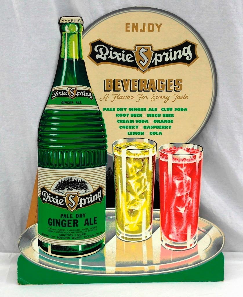 Vintage Dixie Spring Beverages Easel Back Cardboard (1 of 4)