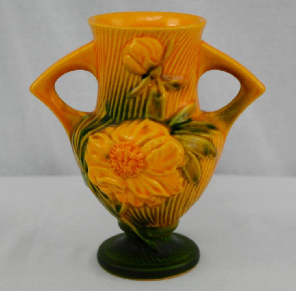 Roseville Peony Double Handle Vase (1 of 5)