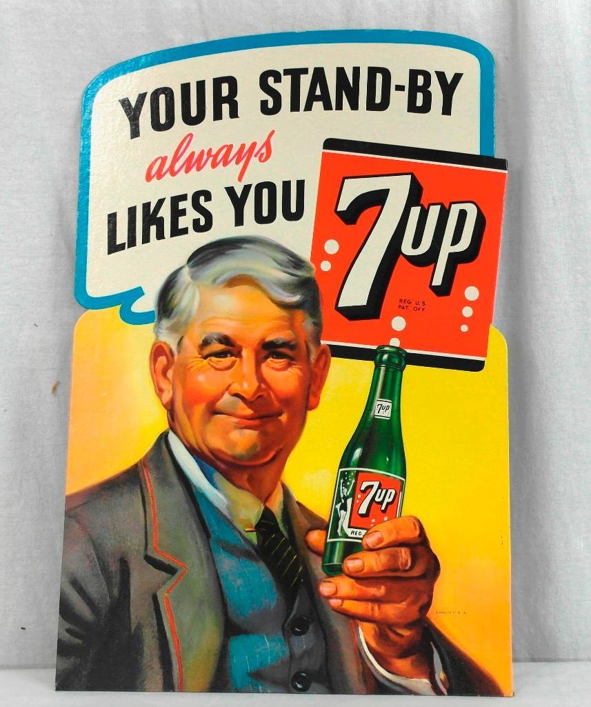 Unused 7-Up Easel Back Sign (1 of 5)