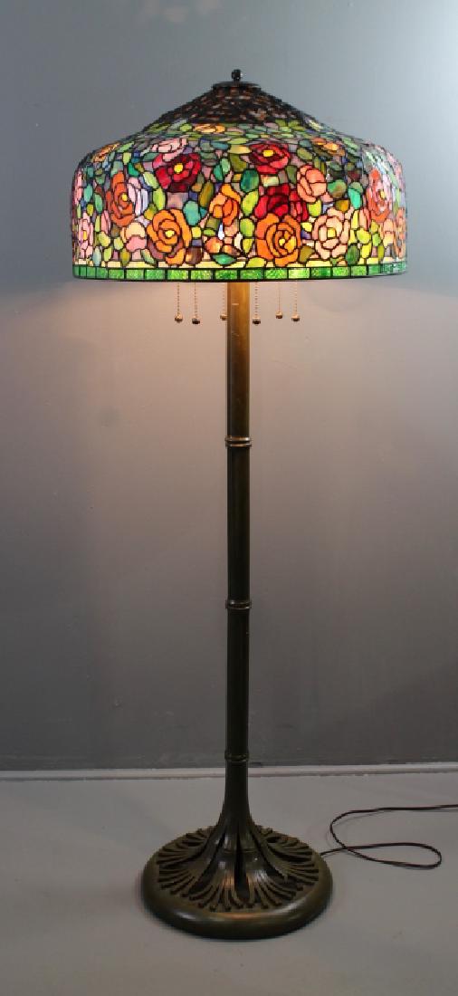 Quoizel Floor Lamp with Leaded Glass Shade