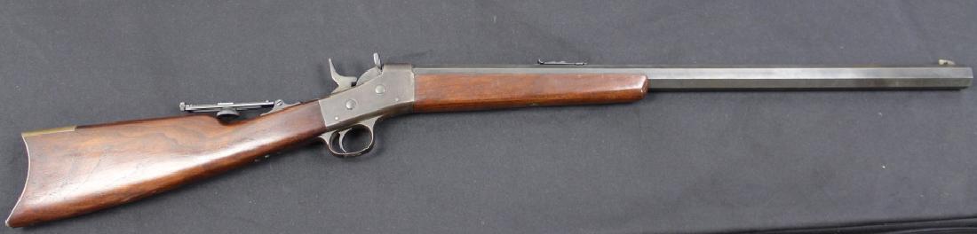 Numrich Arms Rolling Block Rifle: Numrich Arms, West Hurley, NY, (Remington) .45 caliber rolling block rifle, 26.5" octagon barrel, indiscernible patent date May 3, 187?, walnut stock, good condition, 44" overall.