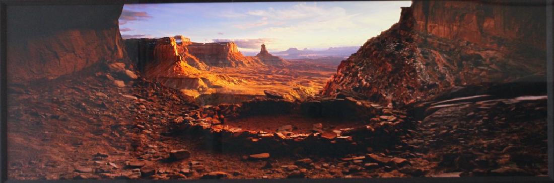 Peter Lik, "Ancient Spirit" Photograph: Australian/American b. 1959, limited edition art photograph by this master photographer, in Canyonlands National Park, Utah. 39/45, the lifeochrome sight measures 18.75" x 58.25" in custom frame, incl