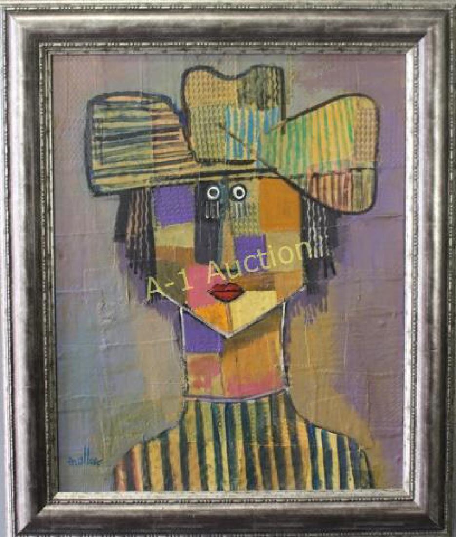 Alberto Ulloa, 1950-2011, O/C Abstract: entitled "Campersino", 24" x 30" in 37" x 31" frame, excellent condition, certificate and more signatures en verso.