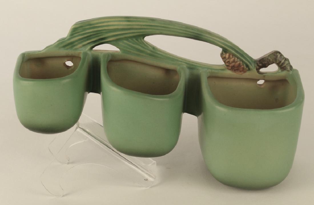 Roseville Green Pine Cone Wall Pocket (1 of 3)