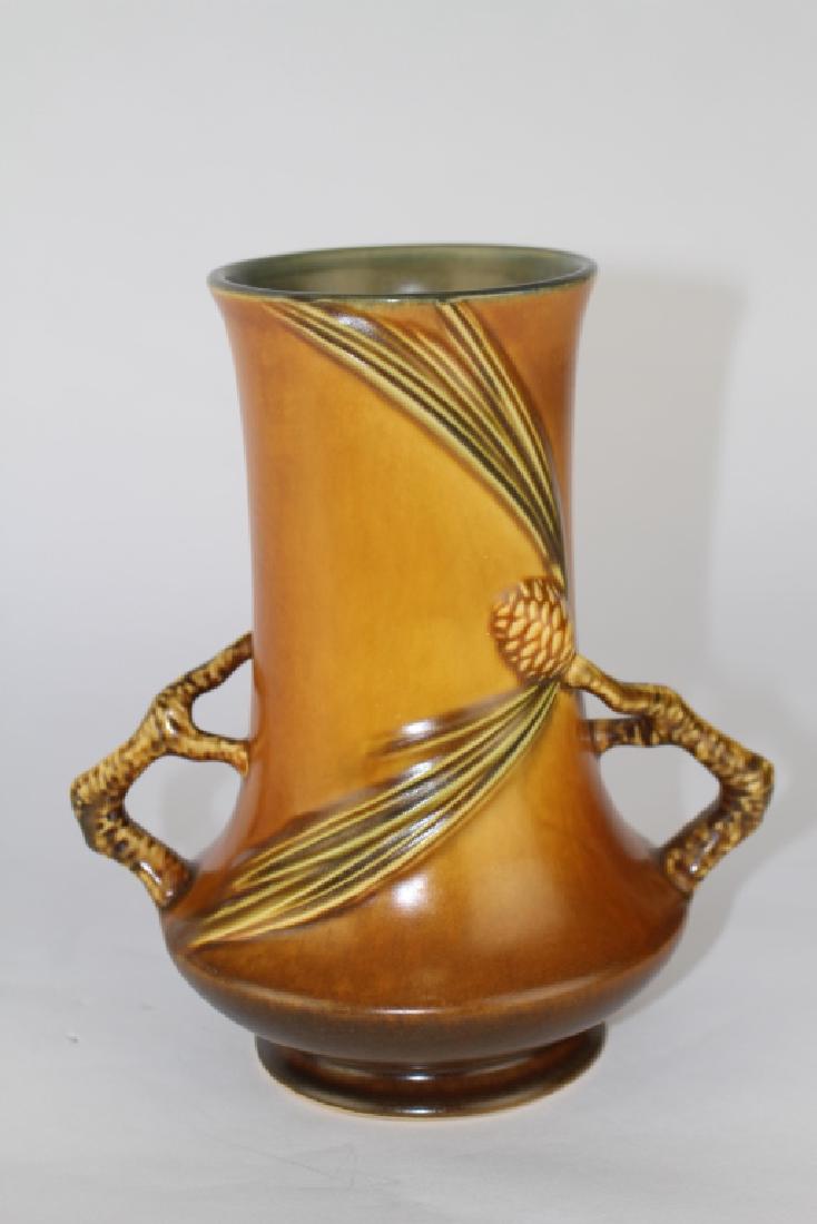 Roseville Brown Pine Cone Vase (1 of 3)
