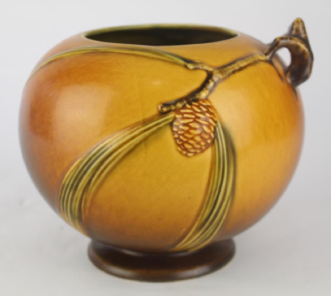 Roseville Brown Pine Cone Vase (1 of 4)