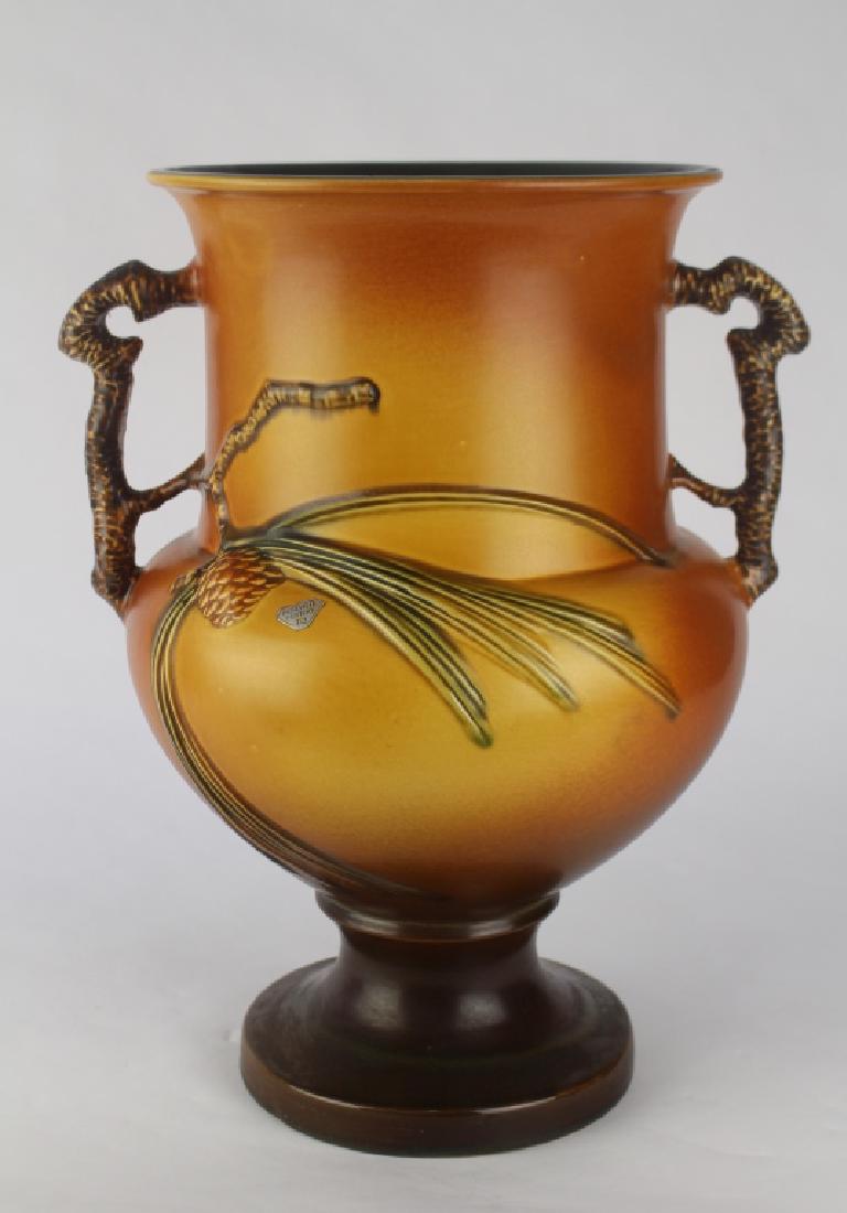 Roseville Brown Pine Cone Vase (1 of 4)