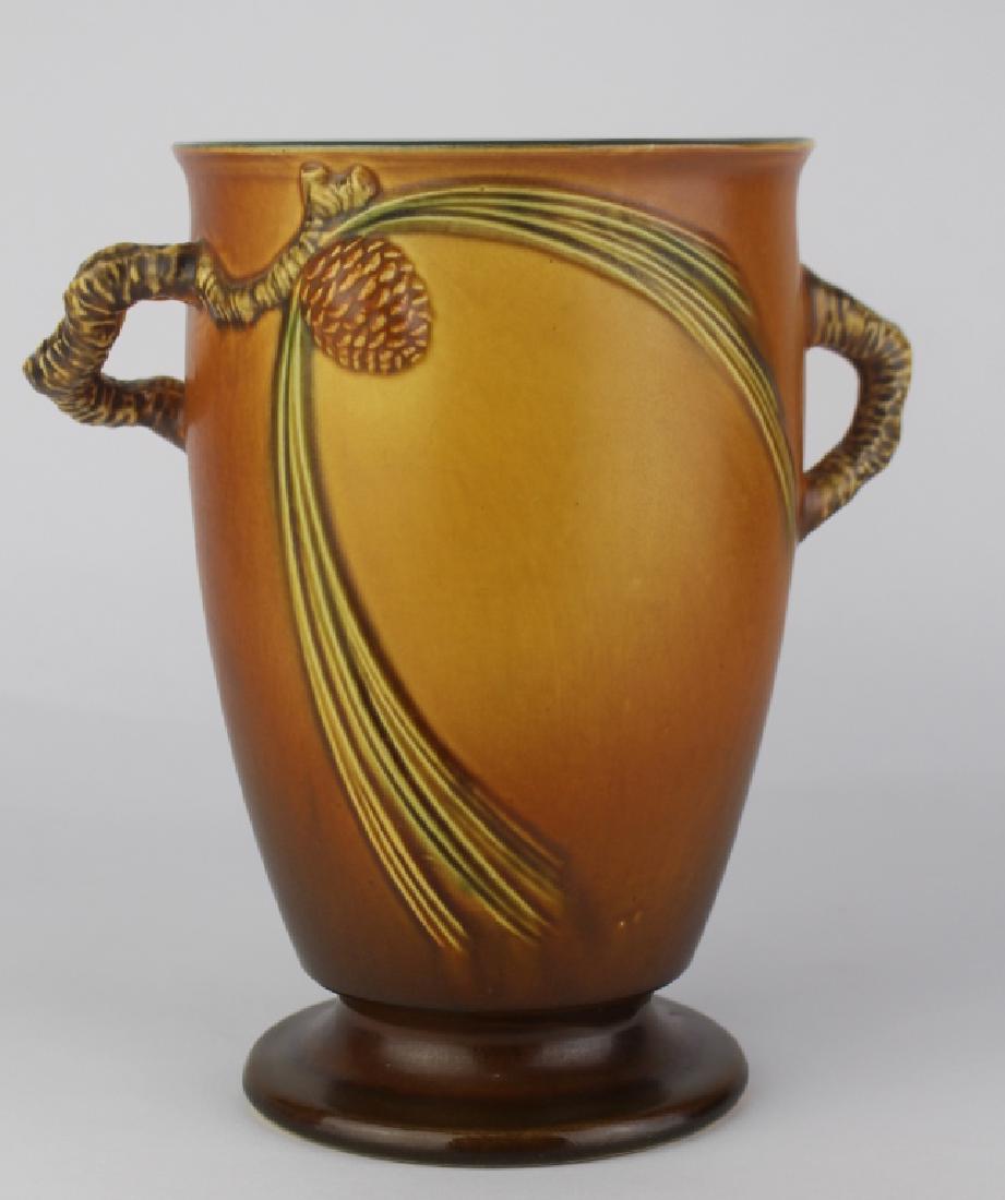 Roseville Brown Pine Cone Vase (1 of 3)