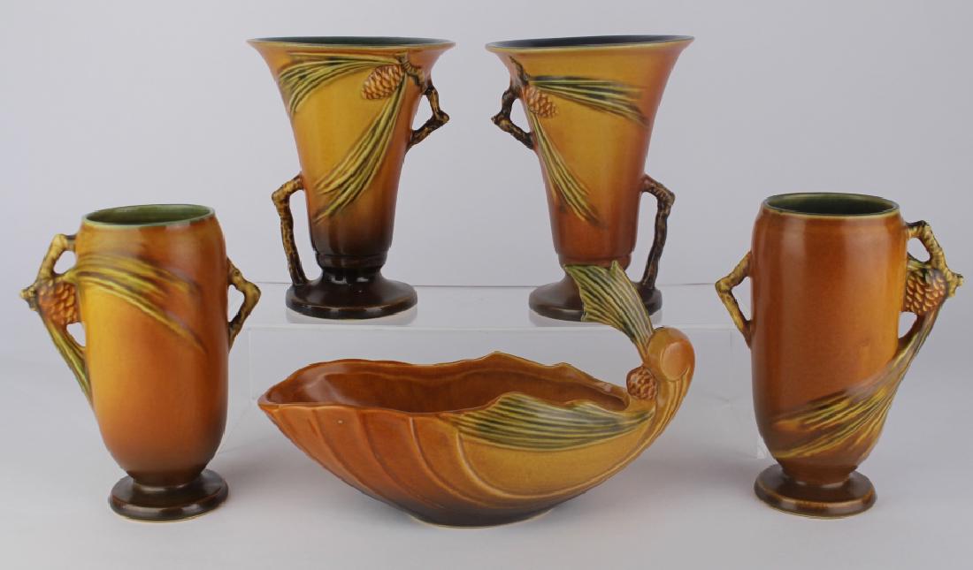 Roseville Brown Pine Cone Group 5. (1 of 5)