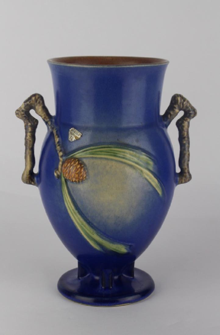 Roseville Blue Pine Cone Vase (1 of 3)
