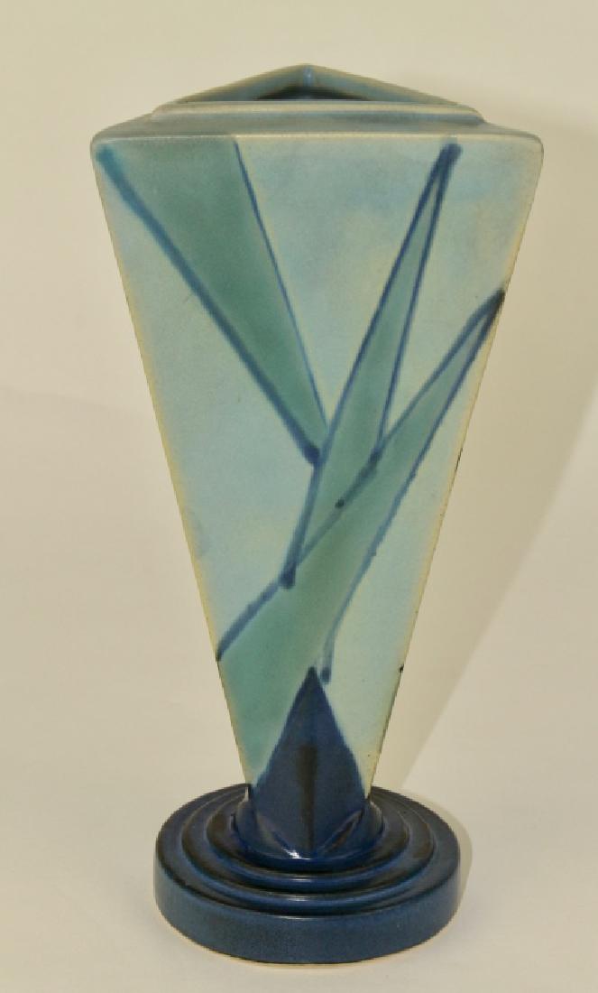 Roseville Futura Vase Big Blue Triangle: 388-9". Excellent condition.