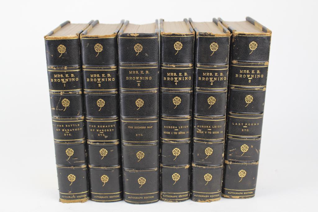 Elizabeth Barrett Browning Complete Works: Limited edition 57/275. The autographed edition signed by the publisher and two editors, c. 1901, copyright by Thomas Y. Crowell & Co. 190, published by George D. Sproul, New York, 1901, illustrated p