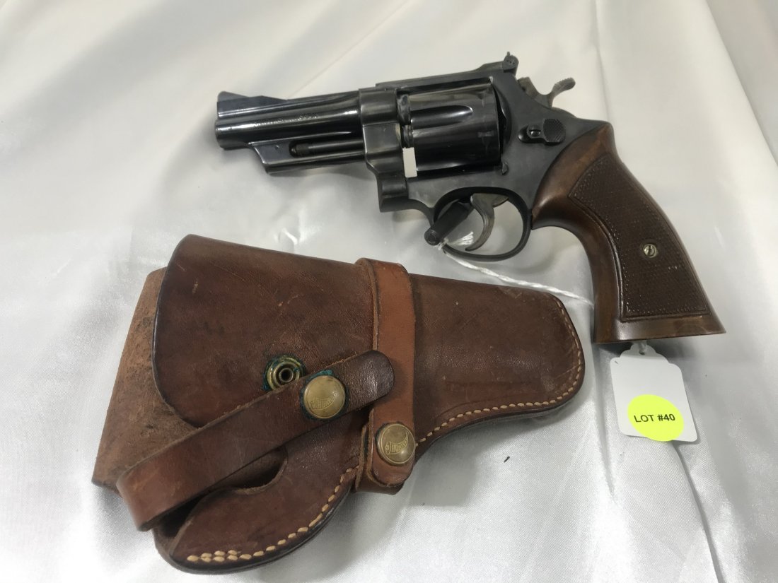 Smith & Wesson .357 Highway Patrolman Pistol: Smith and Wesson 357 Highway Patrolman Pistol. Comes with leather holster. Some corrosion as shown in photos. Overall good condition. $65 will be added to all firearms sold online for transfer and shi