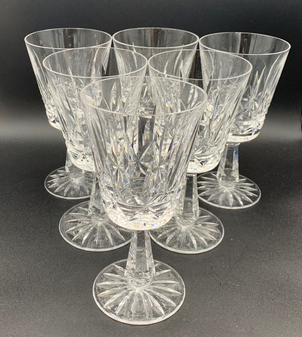 6 Waterford Lismore Goblets 7": 6 Waterford Lismore Goblets 7". 7" tall and 3.5" wide. Overall condition very good.