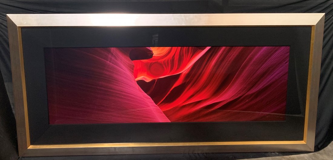 Peter Lik "Antelope Canyon" Photograph Print 17/950: Peter Lik "Antelope Canyon, Arizona" Photograph Print 17/950. Signed & numbered by the artist on the lower right bottom. This photographic print was purchased for $9,000. Frame measures 35" tall x 74"