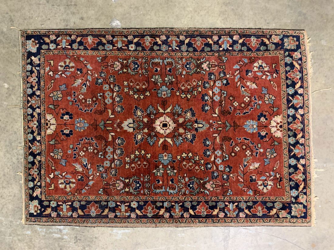 Handmade Persian Sarouk Rug 59" x 41" (1 of 9)