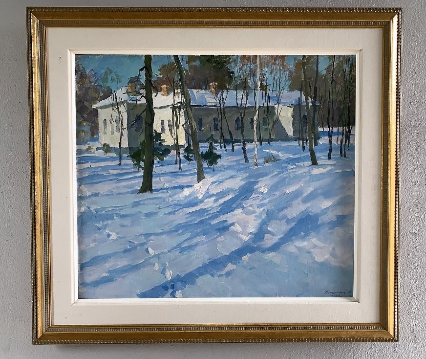Russian Oil  on Canvas "Sunny Winter Day" by K. Lomykin (1 of 9)