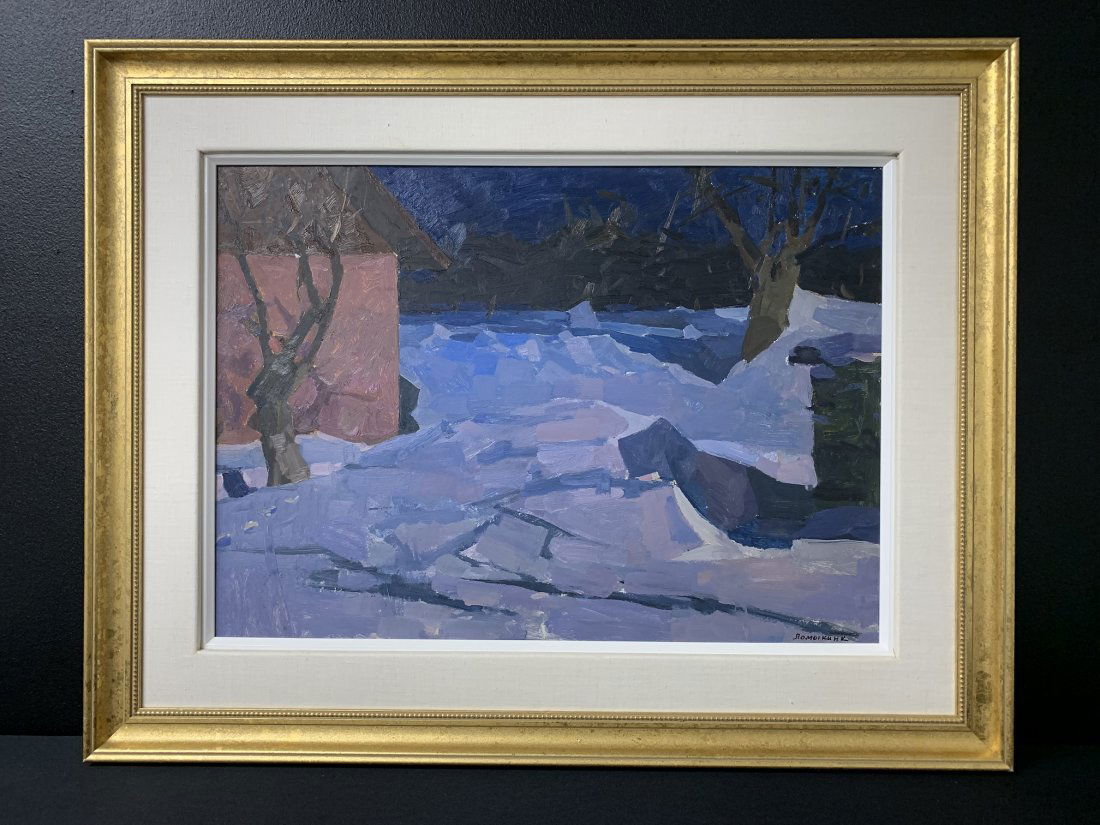 Oil on Canvas "At Night" by K. Lomykin - Russian (1 of 8)