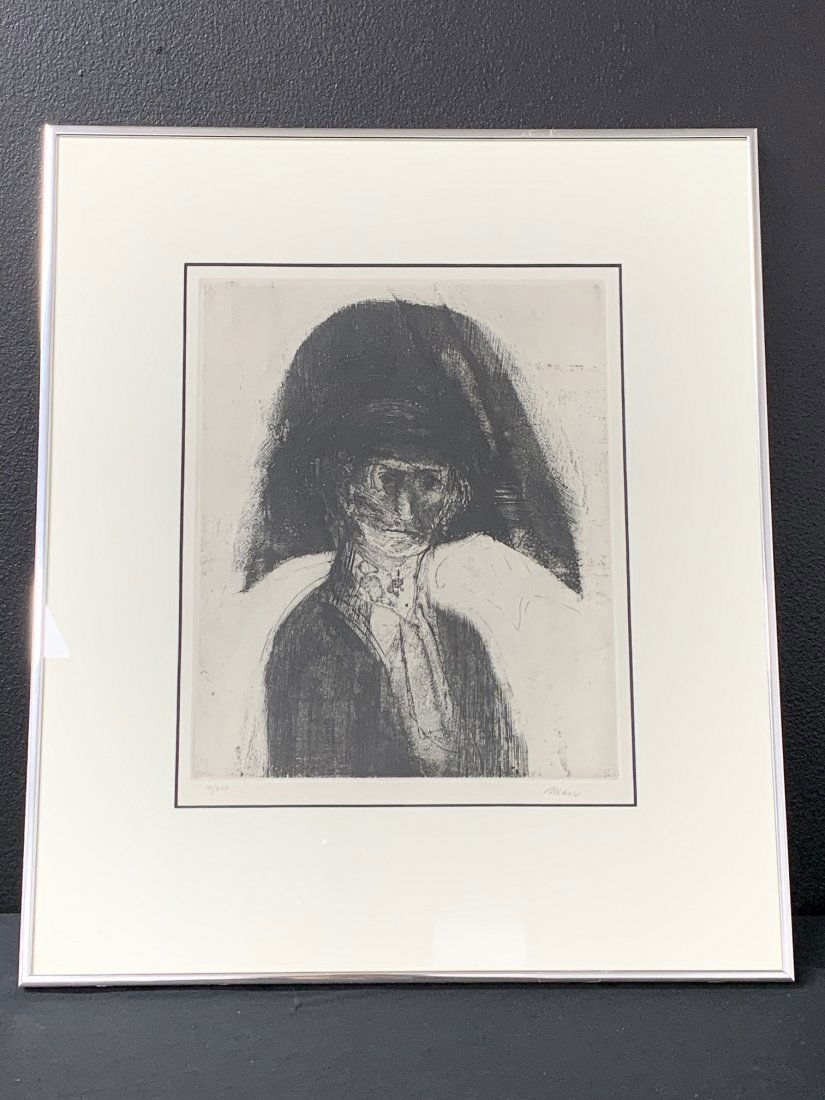 Etching Titled "Man in Black Hat" by Robert Marx 14/350 (1 of 6)