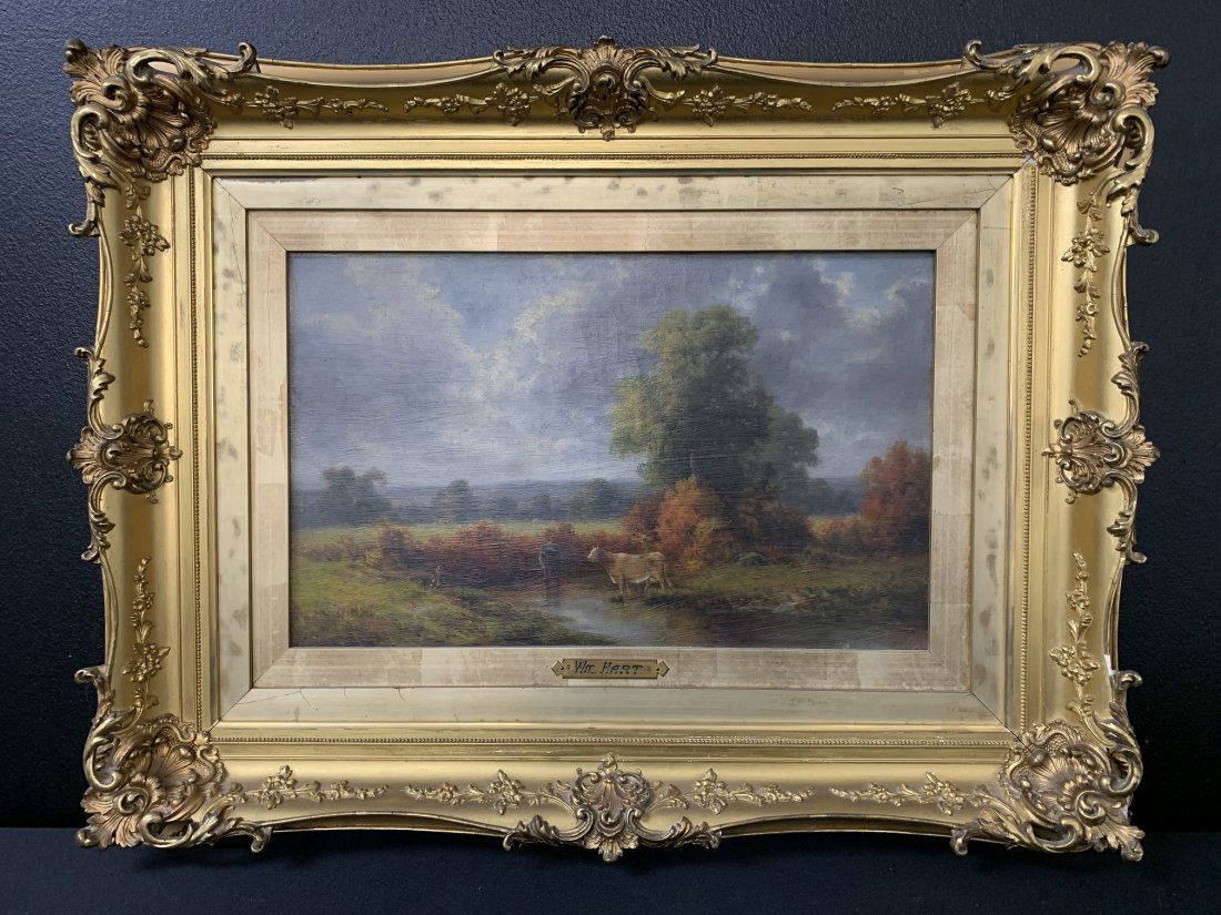 Oil Painting "Landscape - Cows" by William Howard Hart (1 of 7)