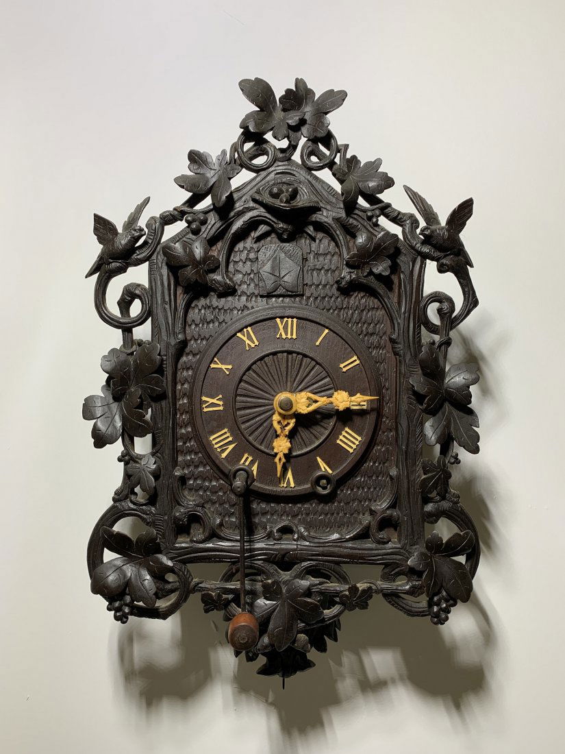 Hand-carved  Birds & flower Wall Cuckoo Clock (1 of 16)