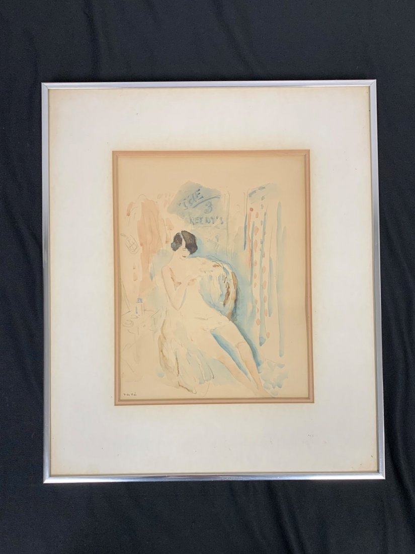 Watercolor "Woman Backstage" by Marcel Vertes (1 of 6)