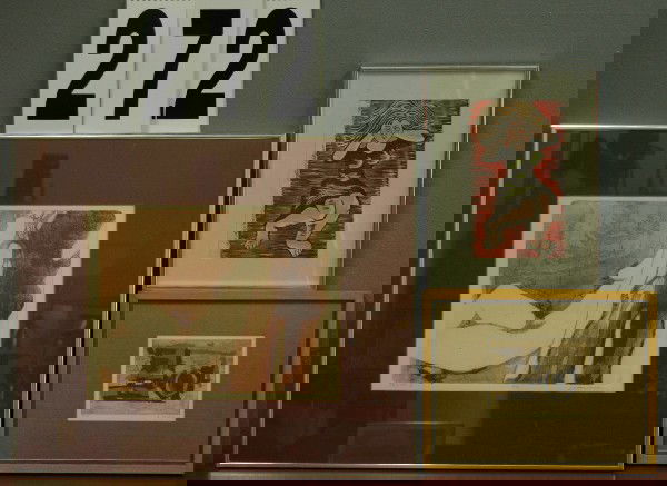 THREE PIECE ART LOT: SIGNED S. MARSCHETTI LITHO OF RECLINING ABSTRACT NUDE. ANNAPIA ANTONINI SIGNED ABSTRACT DATED 1969. F. DULEY LIMITED EDITION PRINT DATED 1974.