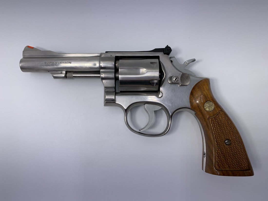 Smith & Wesson 38 Caliber Model 67 Stainless Revolver: Smith & Wesson K- .38 Combat masterpiece stainless revolver model No.67. Serial number 25K8546. In excellent condition. $65 will be added to all firearms sold online for transfer and shipping. All fir