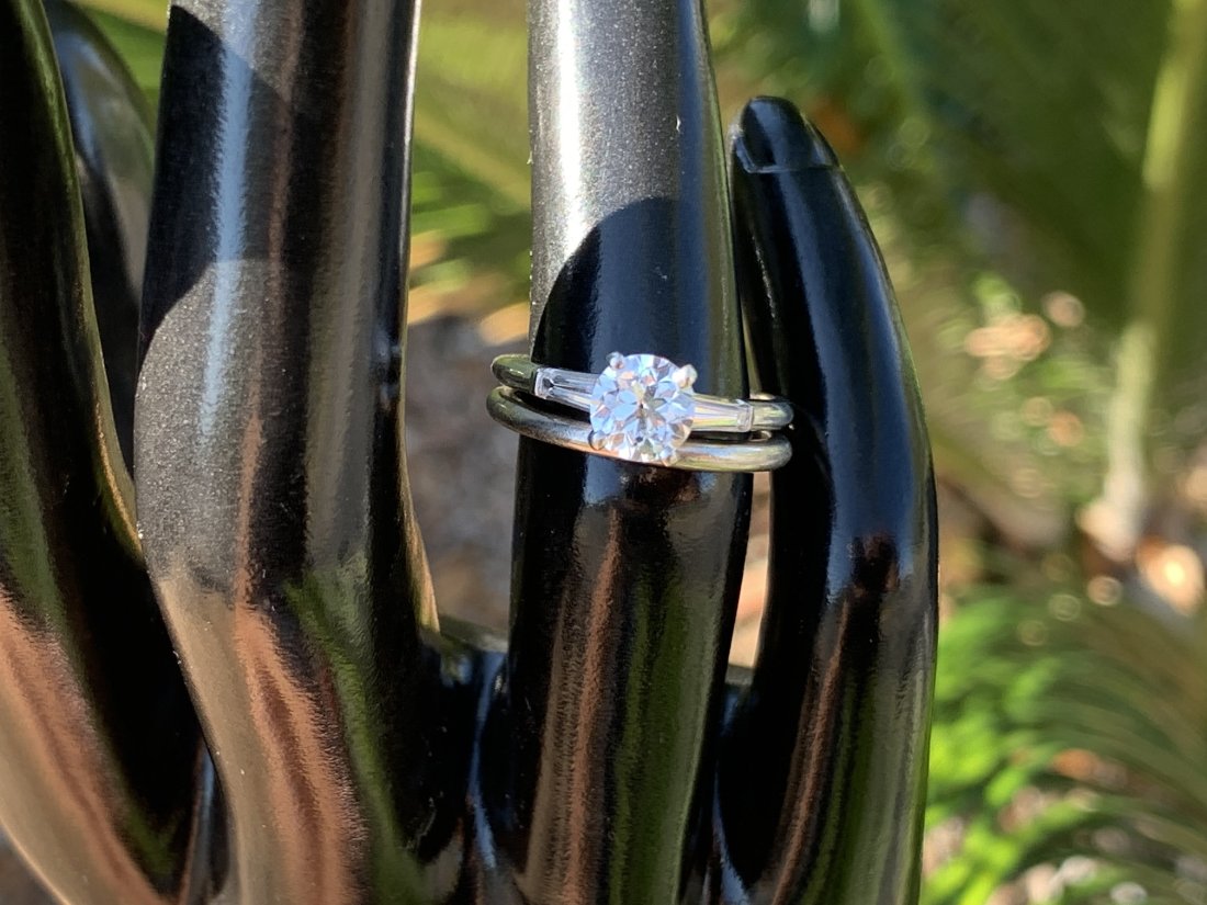 Ladies Platinum Diamond Ring Set - size 5 1/2 (1 of 11)