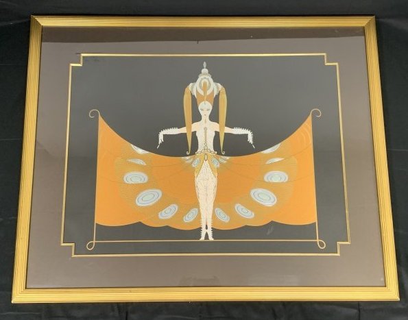 Erte "The Hindu Princes" Hand Signed Serigraph CCV/CCL: Erte "The Hindu Princes" Hand Signed Serigraph. Signed on the lower right. The frame measures 41" tall x 51" wide. The measures Serigraph 29" tall x 39" wide. In excellent condition.