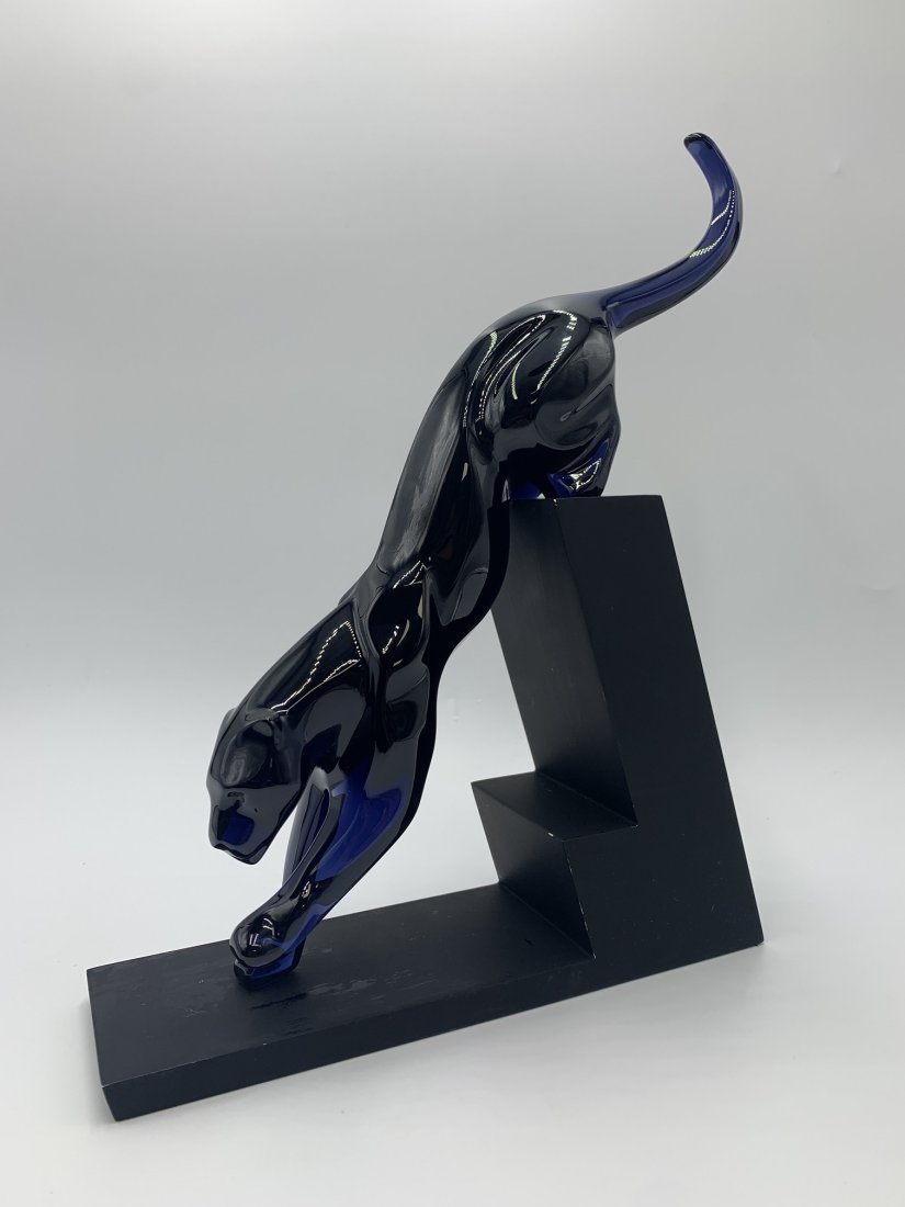 Large Baccarat Crystal Panther Leaping First in Series Midnight (1 of 14)