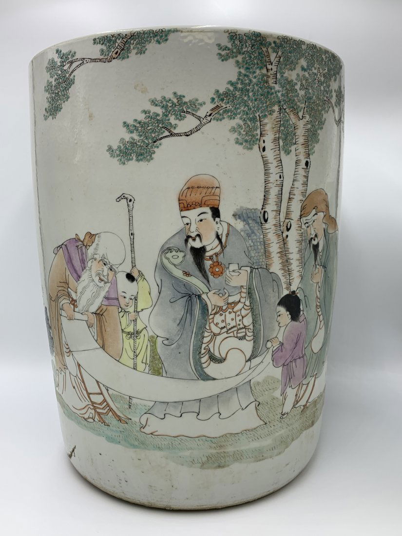 Large Chinese Porcelain  Qian Jiang   Cylinder Planter (1 of 17)