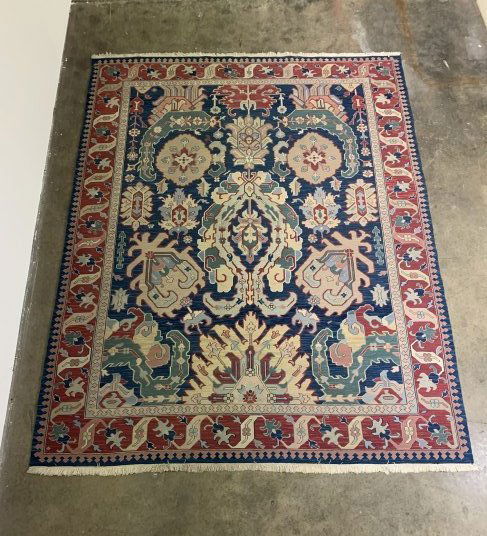 Large Hand Made Soumak Rug 94" x 119" (1 of 10)