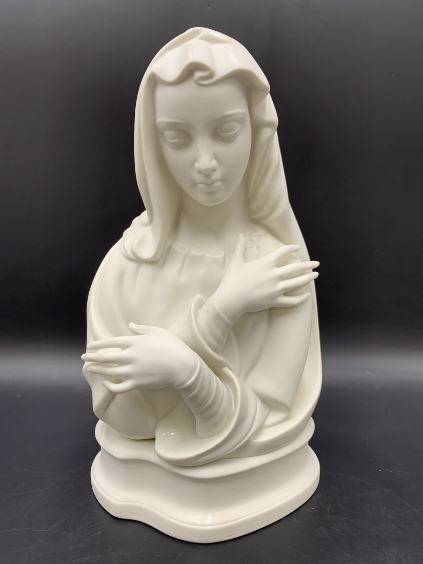 Boehm "La Pieta Mother Mary Madonna" Porcelain Bisque Bust with Base (1 of 13)