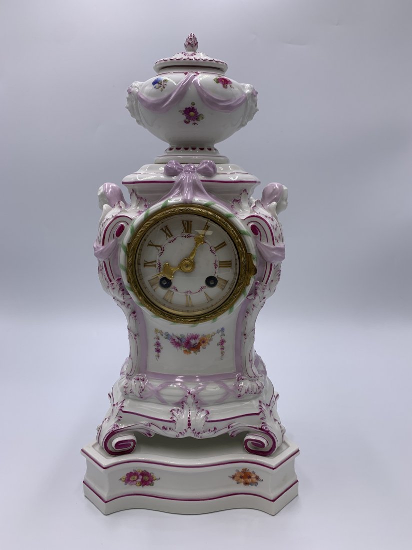 Antique K.P.M. Porcelain Mantel Clock with Base (1 of 19)