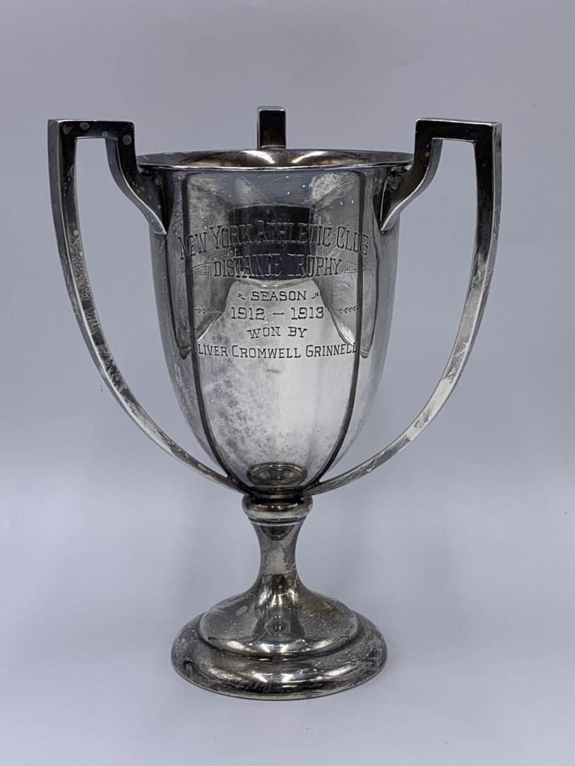 Sterling Three Handle Trophy with Inscription "Oliver Cromwell Grinnell" (1 of 6)