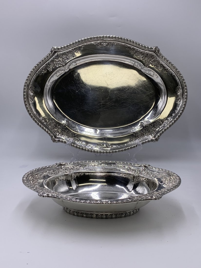 Sterling Platter & Bowl Dominick & Haff  74 Troy oz.  S.8027 (1 of 18)