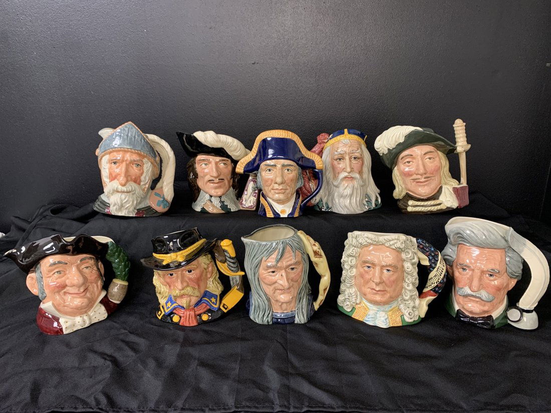 Lot of 10 Royal Doulton Characters Jugs - Toby Mugs (1 of 20)