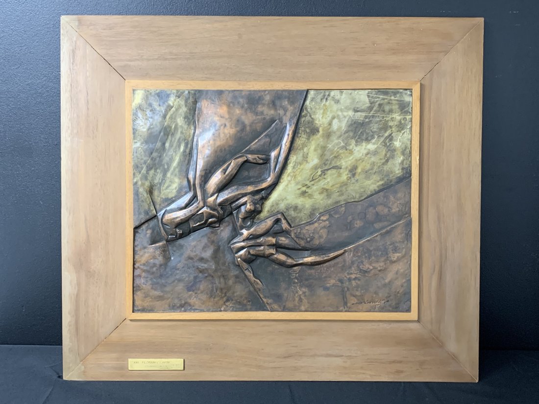 "The Floating Chain" Framed Brass Sculpture by  Eduardo Castrillo 1977 (1 of 8)