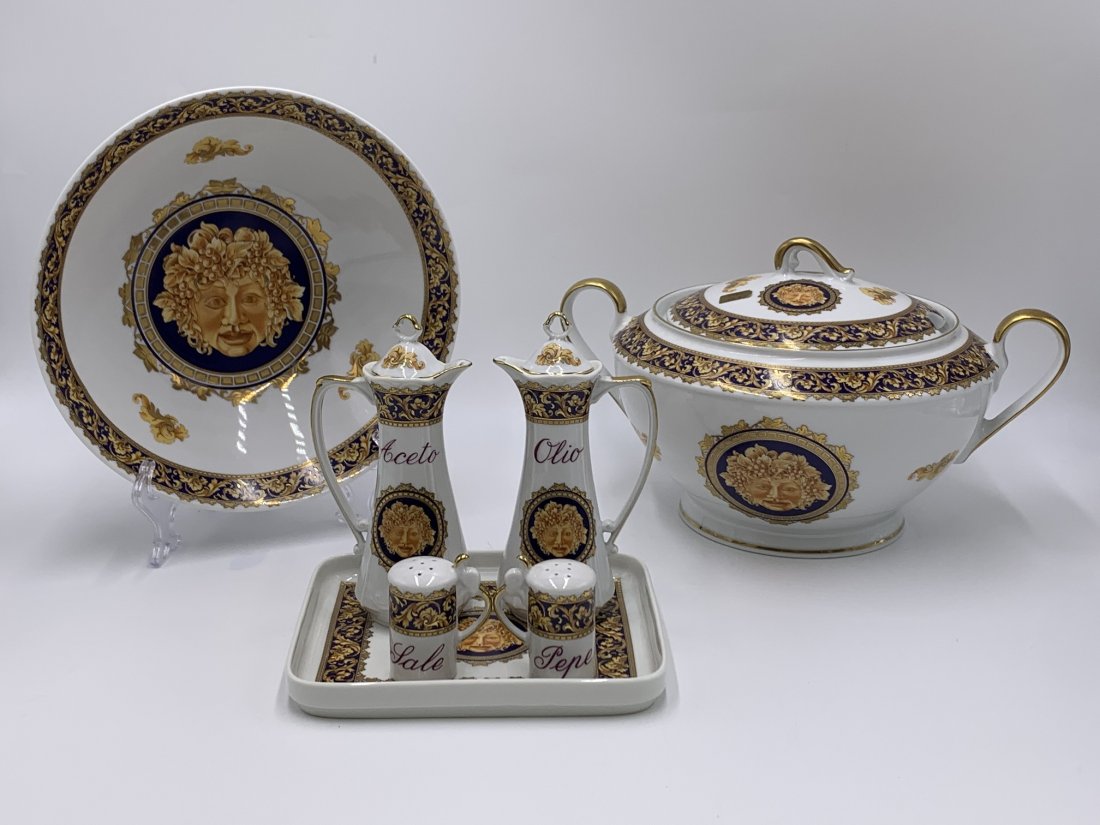 Bacchus by T. Limoges Porcelain ORO 24K Soup Bowl- Salt & Pepper Shaker (1 of 20)