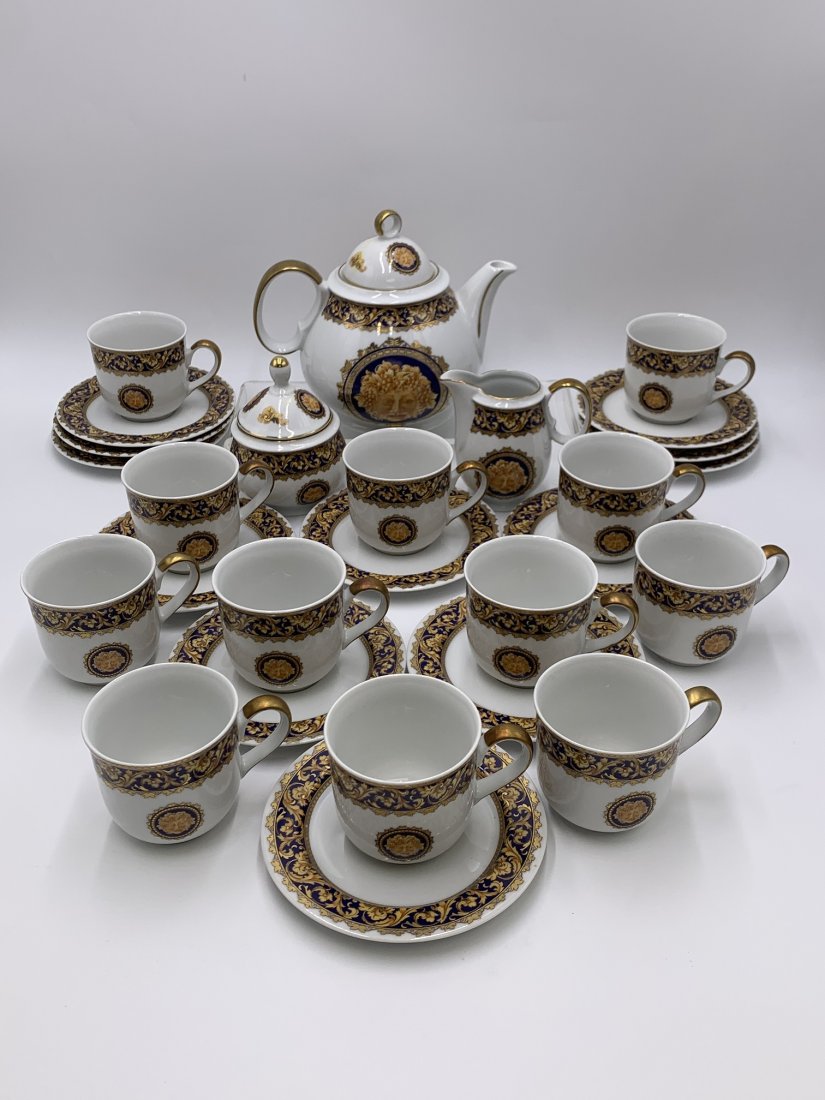 Vintage Bacchus by T. Limoges Porcelain ORO 24K Tea Set of 27 pcs (1 of 17)