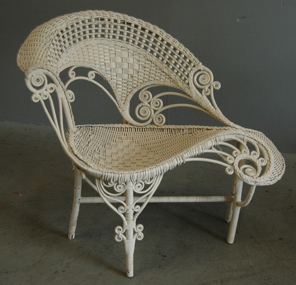 Wicker Photographer's Chair: White wicker "Photographer's" chair in excellent condition.
