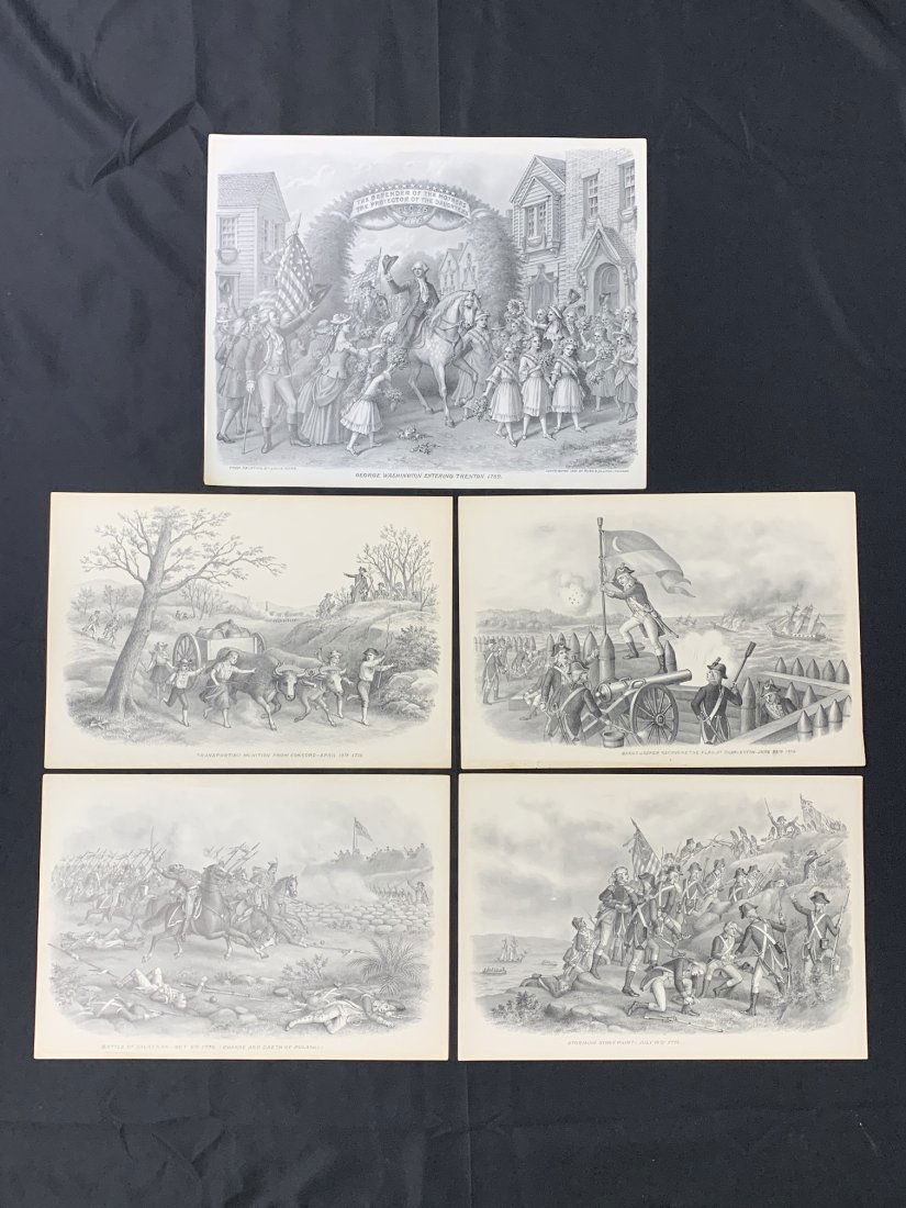 5 Kurz & Allison Lithograph Circa 1907 Revolutionary War Scene (1 of 19)