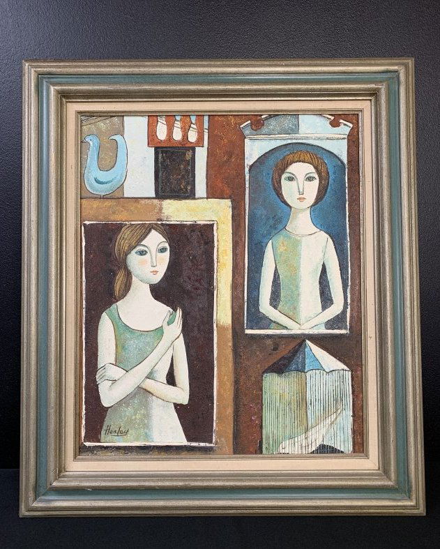 Mid Century Abstract Oil on Canvas Painting by Healey (1 of 11)