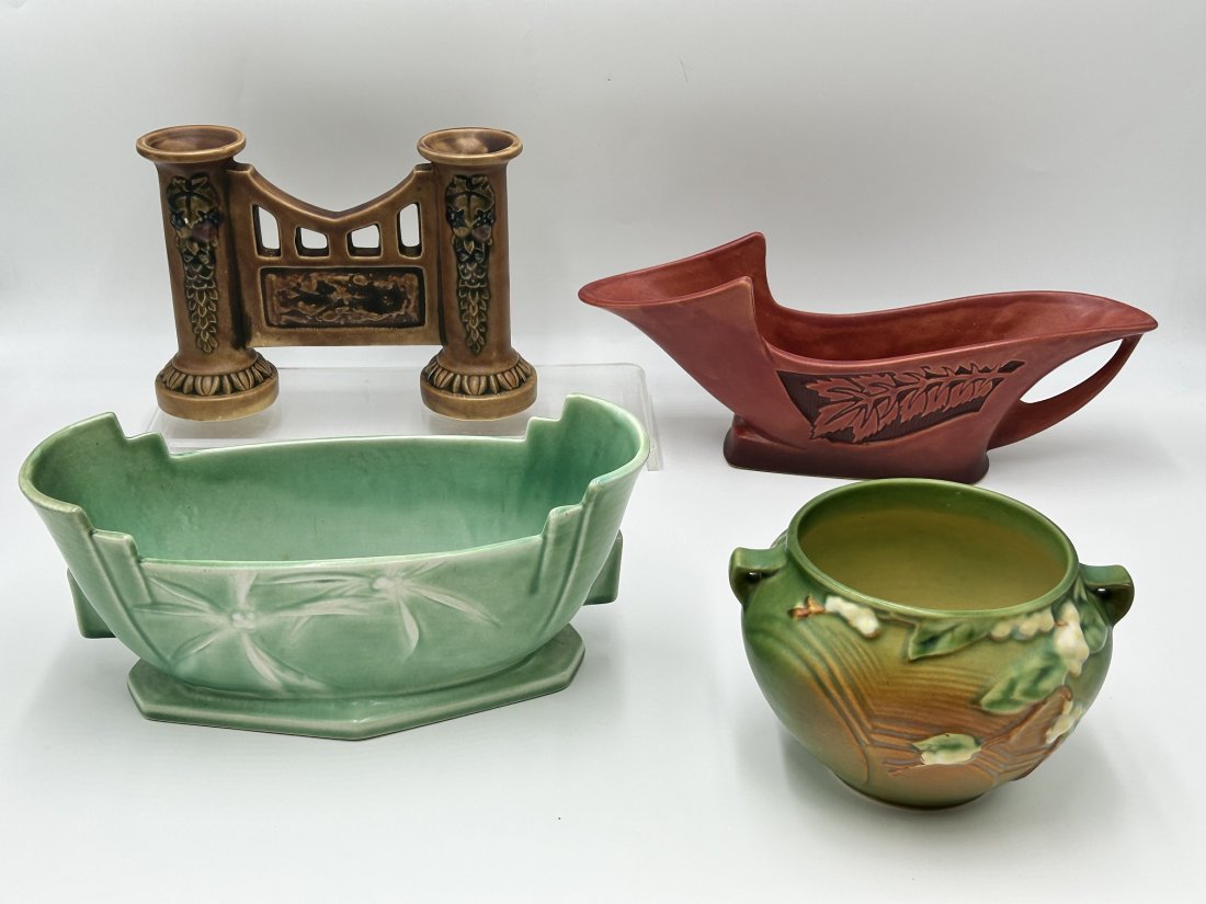 Lot of 4 Roseville Art  Pottery Bowls & Vase (1 of 20)