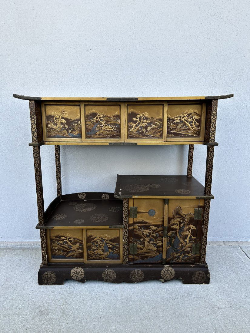 Japanese Lacquered Curio Cabinet (1 of 20)