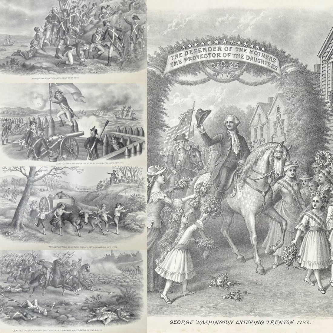 5 Kurz & Allison Lithograph Circa 1907 Revolutionary War Scene (1 of 11)